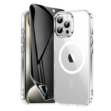 Imagem de Capa Capinha Case Magnética Carregamento por Indução E Película de Cerâmica Privacidade Fosca Para iPhone (iPhone 15 Pro)