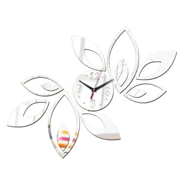 Imagem de Wswqop Relógio de parede de espelho acrílico moderno, preciso, silencioso, sem -taque, grande relógio artístico para sala de estudo, casa, cozinha, Prata