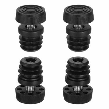 Imagem de DTGN Pés niveladores ajustáveis de 32 mm (OD) - 4 conjuntos - Bom para móveis - Kit de inserção redonda para móveis - Preto