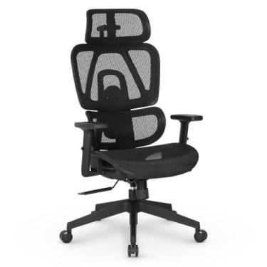 Imagem de Cadeira Escritório Ergonomica DT3 Valor com revestimento Mesh Vidartex, apoio de cabeça 3D,Braços 1D+ (ajuste de altura),Suporte lombar o, Certificada NR-17 suporta até 120kg e altura máx 1,80m