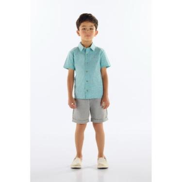 Imagem de Conjunto com Camisa Xadrez e Bermuda Quimby, Verde, 10