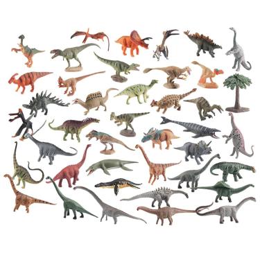 Imagem de Conjunto de bonecos de mini dinossauro, 41 peças de brinquedos realistas de PVC para crianças