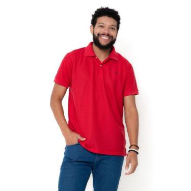 Imagem de Camisa Polo Piquet Lisa Masculina Camisaria Colombo, Vermelho, 2