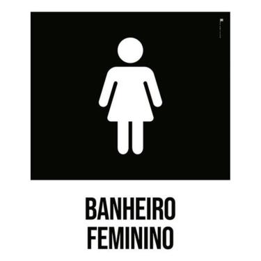 Imagem de Kit 5 Placas Banheiro Feminino Desenho