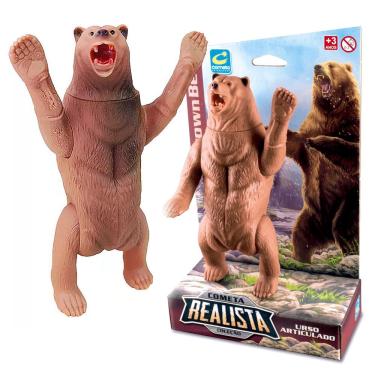 Imagem de Urso Marrom Articulado De Vinil Brinquedo Realista Cometa