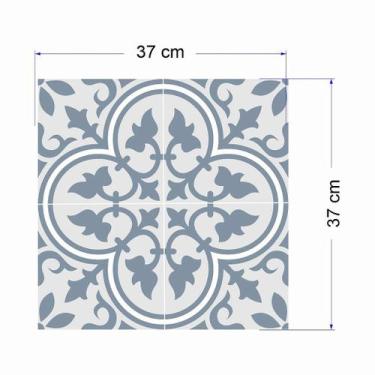 Imagem de Adesivo Para Piso Antiderrapante Lavável Ladrilho Cinza Azulado - 1,20