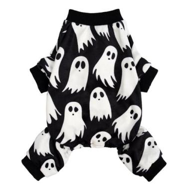 Imagem de Pijamas para cães Fitwarm Halloween Ghost Fleece para cães pequenos