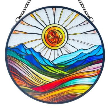 Imagem de Vitral Suncatcher Artístico Colorido Sunrise 15x15cm - Giftway