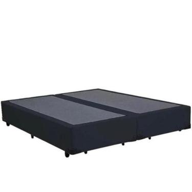 Imagem de Base Box King Bipartido Suede Preto 38x198x203 - RR COLCHOES