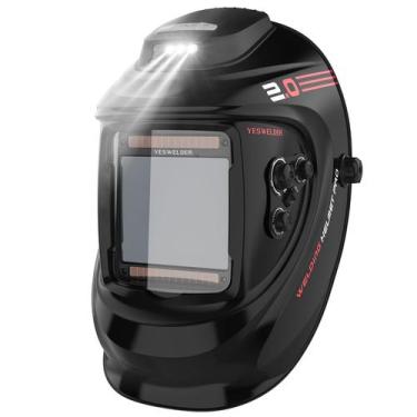 Imagem de Capacete de soldagem YESWELDER Auto Darkening com ventilador recarregá