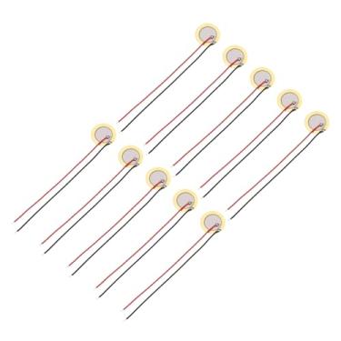 Imagem de uxcell 10 discos piezoelétricos 15 mm acústico captador transdutor microfones trigger buzzer bateria guitarra