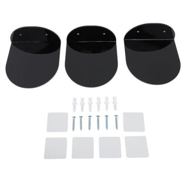 Imagem de Suporte de Exibição de Alto-falante Montado na Parede, Suporte Flutuante de Alto-falante Acrílico Durável de 3 Peças para Câmera de bebê (Preto)