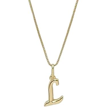Imagem de Colar Feminino com Letra Inicial – Pingente Personalizado Elegante – Corrente Semi Joia Banhada a Ouro 18K – Presente Sofisticado para Mulher - Stella Vilela Semi Joias (L)