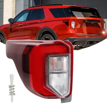 Imagem de Tipo EUA luz traseira preta caixa (incluindo parafusos) montagem compatível com 2020-2023 Ford Explorer ST/ST lâmpada traseira incluída parafuso parafuso de plástico com rosca lado esquerdo do