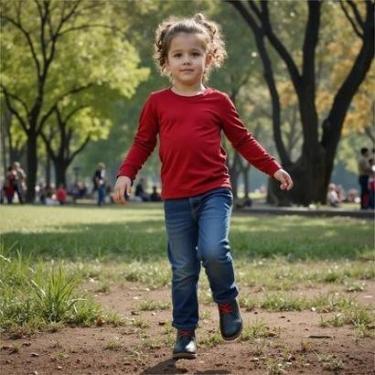 Imagem de Camiseta Infantil Manga Longa Básica Algodão Menino Menina - 16 - Branco-Unissex