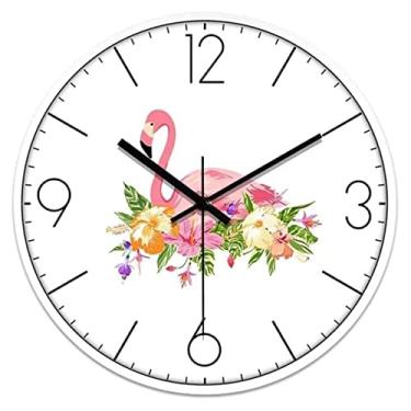 Imagem de Relógio de parede para quarto, relógio de 30 cm, quartzo digital, sem tique-taque, decorativo, relógio de parede, redondo, fácil de ler, para escola, escritório, hotel, relógio de parede para sala de