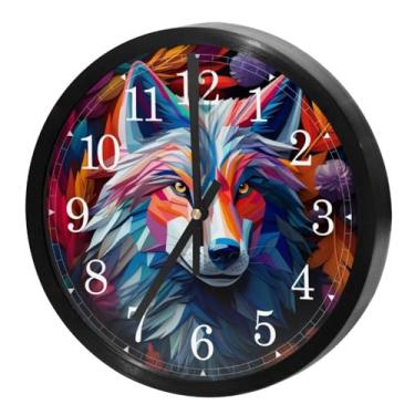 Imagem de LILINWAN Relógio de parede 24 cm sem tique-taque silencioso operado por bateria relógio de parede redondo moderno estilo simples decoração relógio para escritório/escola/quarto/sala de estar