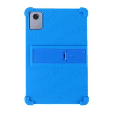 Imagem de QYiiD Capa para Lenovo Tab K11 Plus 11,45 polegadas (modelo TB352FU) 2024, capa protetora de borracha macia à prova de choque de silicone leve para crianças para Lenovo Tab K11 Plus, azul
