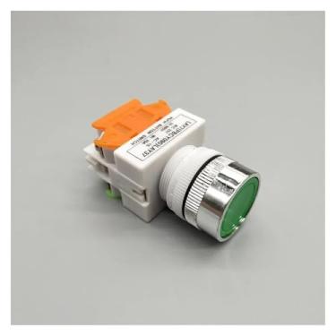 Imagem de 1 peça 22 mm LAY37 LY37 Y090 interruptores de botão de autobloqueio/auto-reset vermelho, verde, azul, amarelo, branco, preto 1NO+1NC 10A/660VAC FXPCGZISH(verde, autorrestauração)