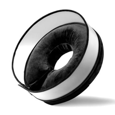 Imagem de Cone inflável para cães, coleira macia após cirurgia para alternativa, com protetor antilamber aprimorado, ajustável, removível, coleira elizabetana (G, preta)