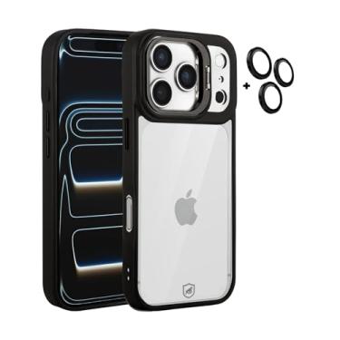 Imagem de Gshield Capa Case Capinha Gravity em Policarbonato com Protetores de Lente e Alça Kick Stand para (Preta, iPhone 17 Pro)