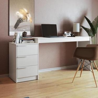 Imagem de Escrivaninha 3 Gavetas Em Mdp - Branco - BRV Moveis