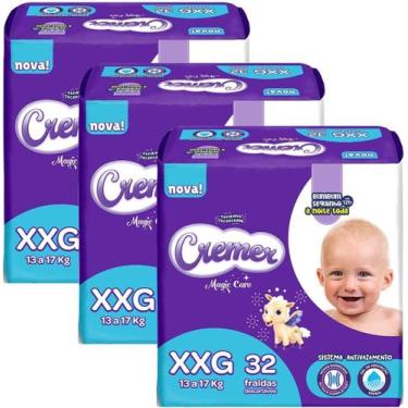 Imagem de Kit com 3 Fralda Cremer Mega XXG com 32 Unidades Magic Care