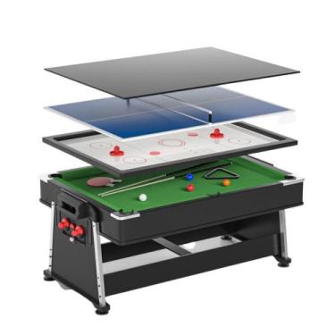Imagem de Mesa Multijogos 4 em 1 Ping Pong Bilhar Sinuca e Air Hockey - Ahead Sp