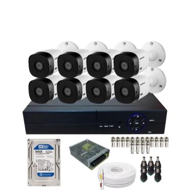 Imagem de Kit 8 Câmeras Segurança Intelbras 1220b Full Hd 2mp Dvr 08 Canais Com Hd 500gb
