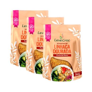 Imagem de Kit 3X: Linhaça Dourada Sem Glúten Leve Crock 200g