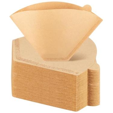 Imagem de Filtros de café nº 4, filtros de café naturais crus, 8 a 12 xícaras, filtros de café descartáveis, 4 papéis cônicos compatíveis com cafeteira Ninja, máquina de café derramar e pingar, 400 unidades