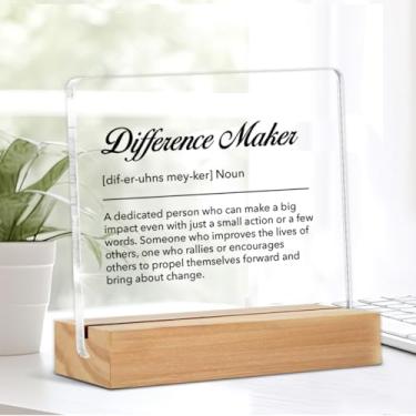 Imagem de Presentes Difference Maker para mulheres, homens, agradecimento, agradecimento, presentes para colegas de trabalho, funcionários, mentores, chefes, professores, motivacionais, decoração de mesa