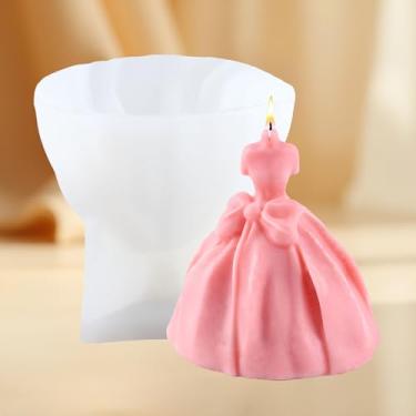 Imagem de Vestido de casamento molde de vela de silicone, saia, vestido de princesa, moldes de vela, vestido de noiva, molde de fundição de resina para vela, decoração de casa, molde de vela, aromaterapia
