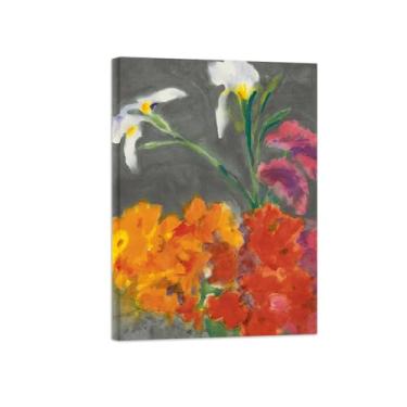 Imagem de Pôster e impressões em tela de flores vintage - reprodução de pintura de arte de parede famosa - íris e flores de verão - imagens prontas para pendurar tela embrulhada 50 x 70 cm 20 x 27 pol