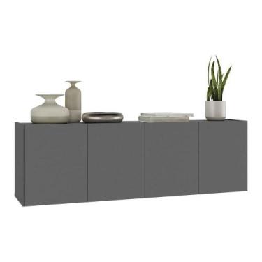 Imagem de Aparador Buffet Suspenso 4 Portas Multimóveis Mp8002 Grafite Grafite -