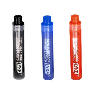 Imagem de Kit 3Refil Pincel Marcador Quadro Branco Recarregável Lyke