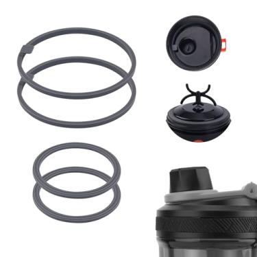 Imagem de 4 peças de reposição para garrafa elétrica de proteína VOLTRX 680 g, anel de vedação de silicone, peças de vedação à prova de vazamento, peça de vedação de substituição para tampa de bico livre de BPA