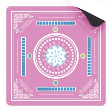 Imagem de HGEKLIZV Pink Mahjong Mat for Table, Rubber Table Mats for Anti-Slip and Noise Reduction, Suitable for Mahjong, Poker, Board Games, Card Games, Dominoes 31.5x31.5 Inch