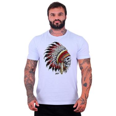 Imagem de Camiseta Tradicional Manga Curta MXD Conceito Caveira Índio Cocar-Masculino