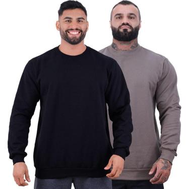 Imagem de Kit 2 Blusa de Frio Moletom Basic MXD Conceito Sem Capuz Lisas-Masculino