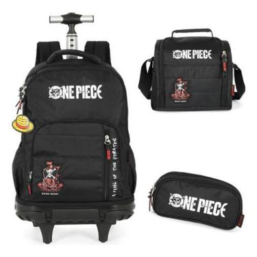 Imagem de Kit Mochila Rodinhas Estojo E Lancheira  One Piece