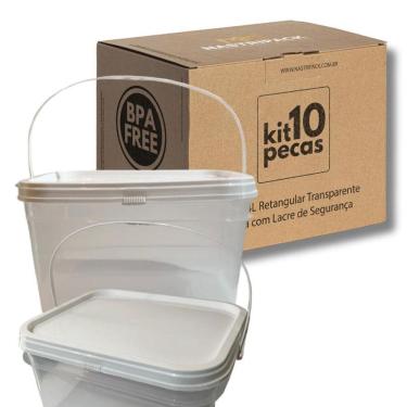 Imagem de Balde Para Pipoca Transparente 2.4L-Kit 10 Pçs