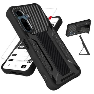Imagem de bojioderf Capa para celular Solana Seeker compatível com Saga 2 Solana Mobile Seeker [com protetor de tela de vidro temperado][silicone de 2 mm + painel traseiro rígido de policarbonato][suporte de