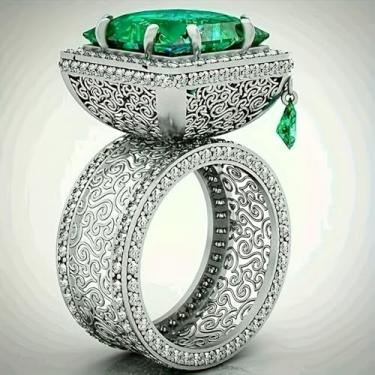 Imagem de Anéis de noivado largos quadrados vintage de zircônia cúbica rosa folheados a ouro branco, alianças de compromisso, festas noturnas, presentes de dia dos namorados, alianças de eternidade para