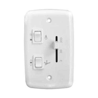 Imagem de Chave Deslizante Rima Bivolt para Ventilador de Teto, 2 Teclas de Luz, 400W, Branca, Controle de Velocidade