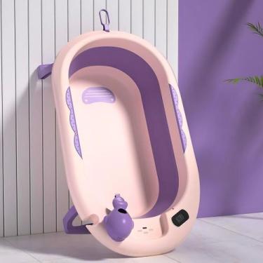 Imagem de Banheira Infantil Portátil Dobrável Com Termômetro Bebê Neném - Tibaby