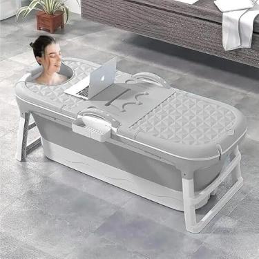 Imagem de Banheira Dobrável 117 cm Adulto, Ofurô Portátil, Capacidade 200 Litros Cinza