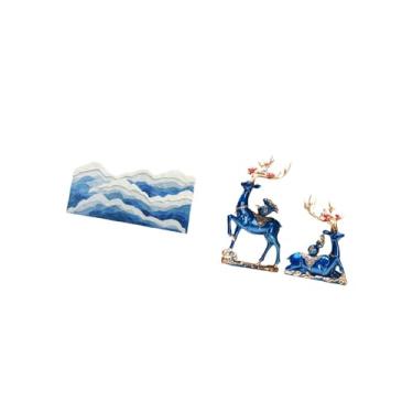 Imagem de Fenteer Tapete com Estampa Oceânica E Escultura de Rena para Decoração de Casa, Tapete Antiderrapante para Quarto de Bebê, Tapete para Banheiro, Estátua de Re