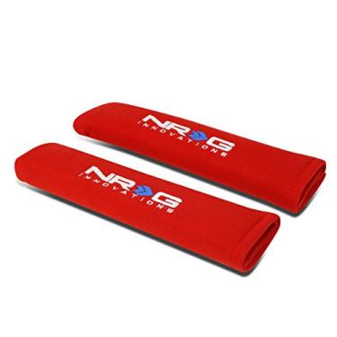 Imagem de NRG Innovations SBP-27RD Almofada vermelha para cinto de segurança, 2 peças (7 cm (largura) x 28 cm curto)
