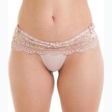 Imagem de Calcinha Fio Dental Com Renda BR Lingerie 014 - CHN, M, Chocolate